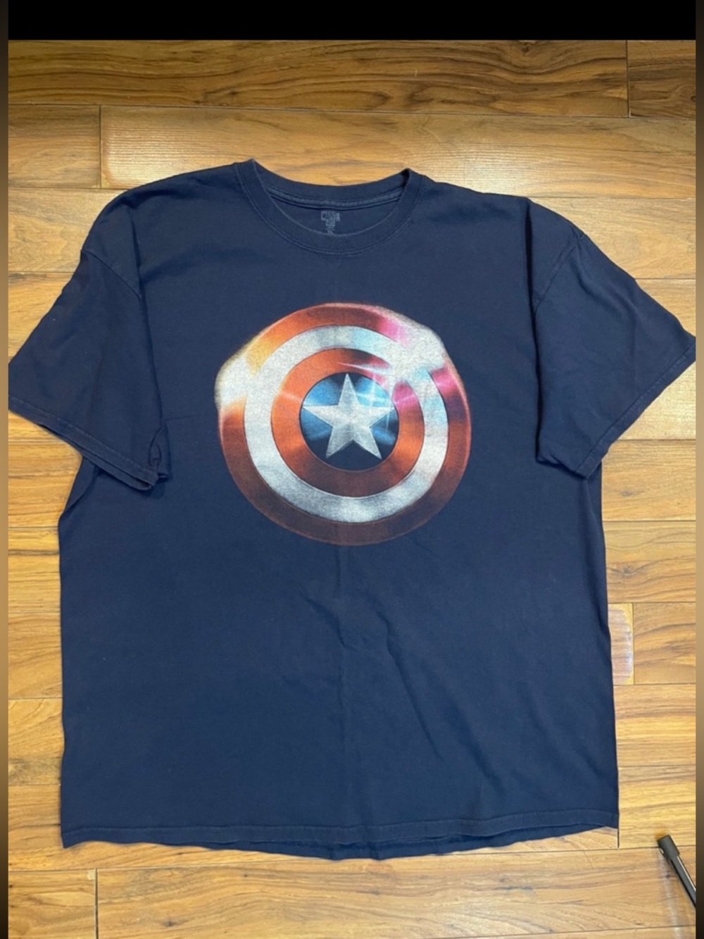 Marvel Captain America Shield Tee Men’s XL Navy Graphic T-Shirt-UNISEX CASUAL